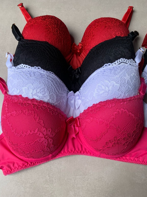 Conjunto De Micro E Renda Fio Duplo VICK - 1/2 Cereja - Imagem 3