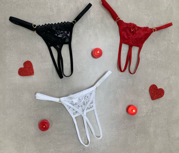 Calcinha De Renda Modelo Secretaria Para Personalizar-1/2 Cereja